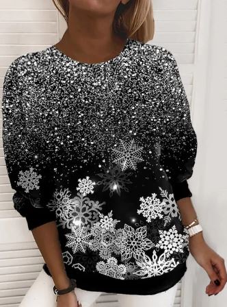 – Elegant Christmas Sweatshirt, Soft Knit Fabric