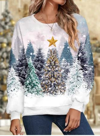 – Elegant Christmas Sweatshirt, Soft Knit Fabric