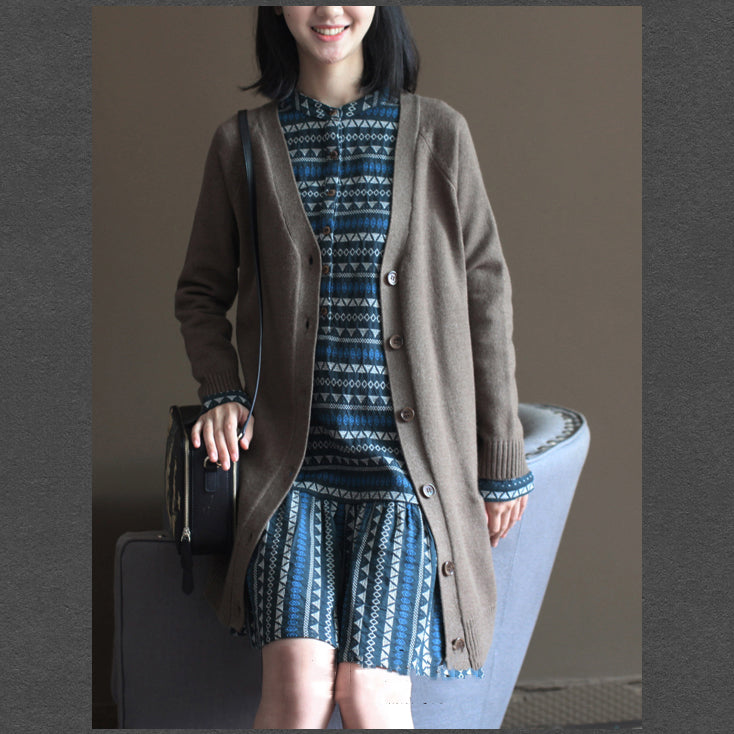 Nude Rabbit Wool Blended Sweater Coats Long Sleeve Knit Cardigans