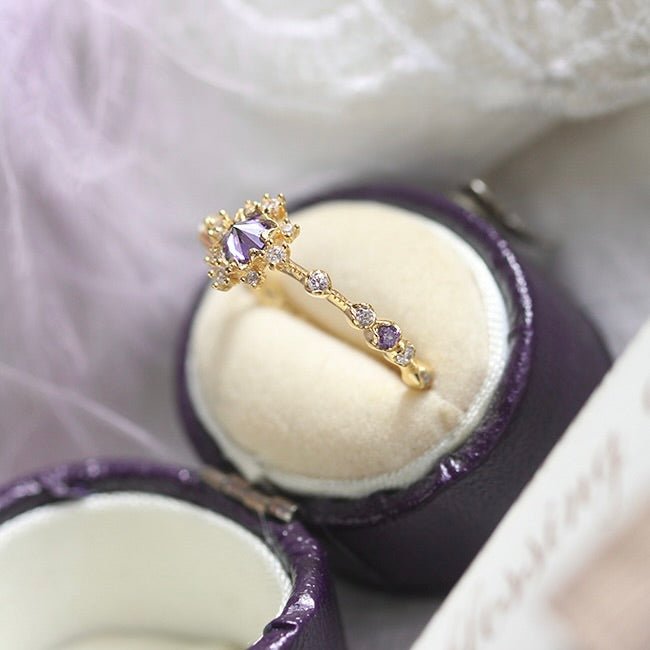 [] Orchid Halo Ring
