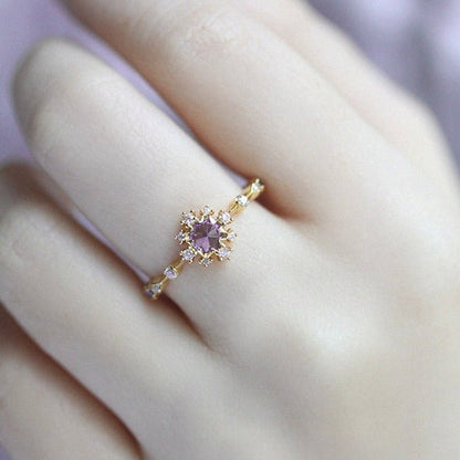 [] Orchid Halo Ring