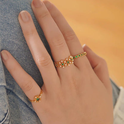 [sample ] Pavé Emerald Ring