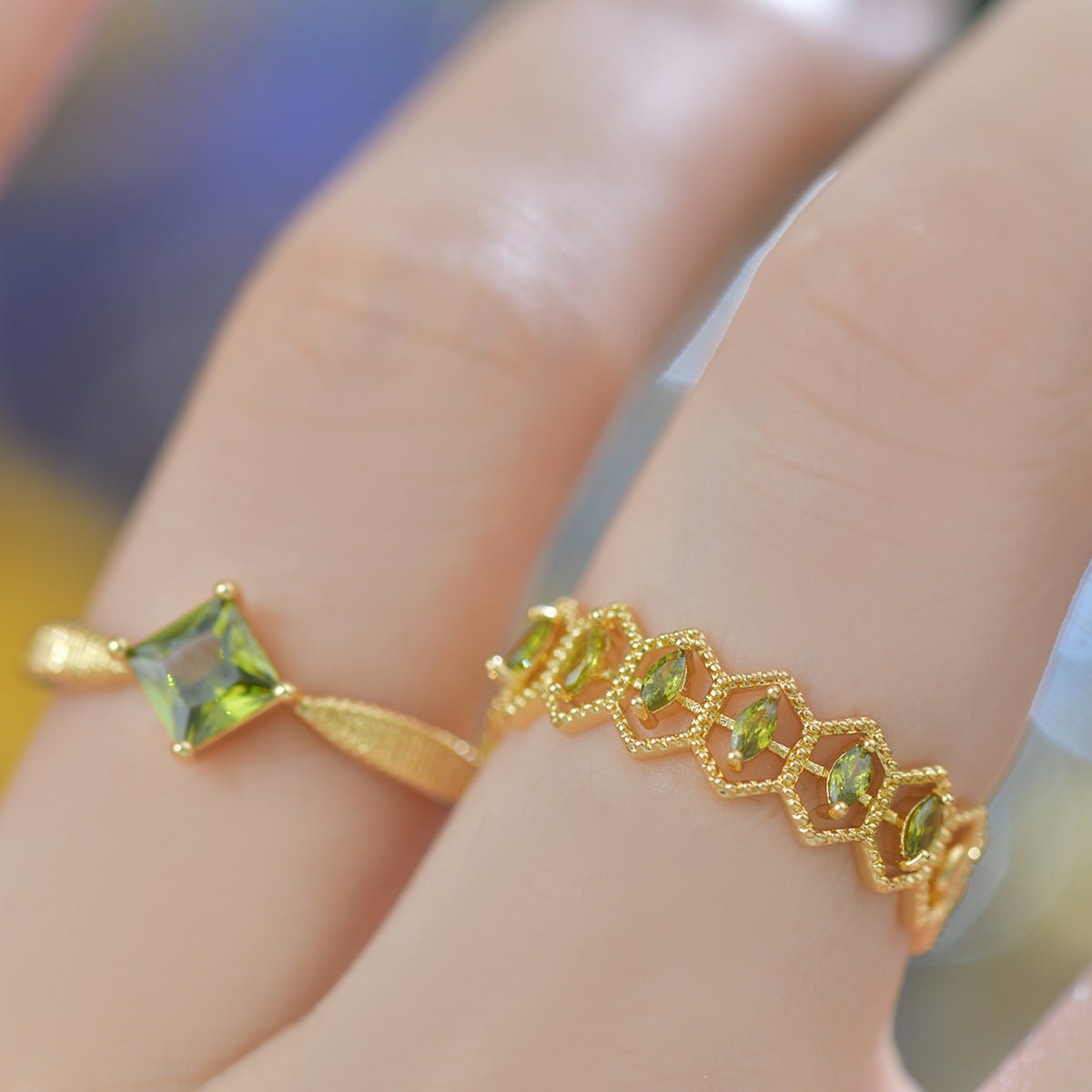 Peridot Princess Solitaire Ring