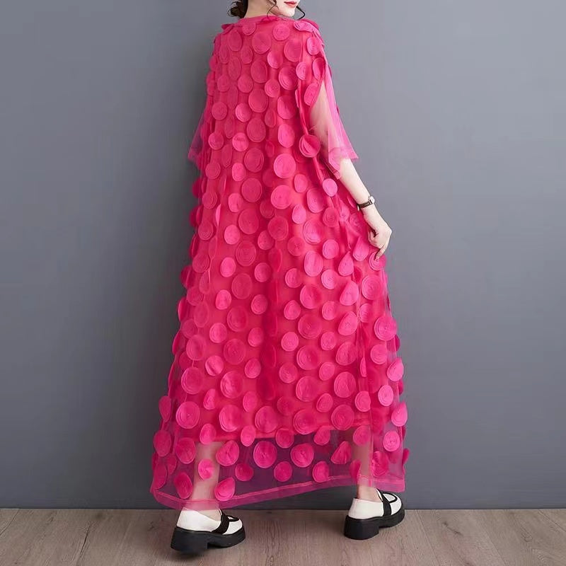 Black Tulle Party Dresses O-neck Asymmetrical Half Sleeve