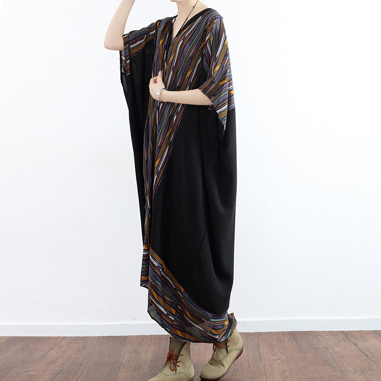 Print Sundress Flowy Chiffon Beach Dresses Oversize Caftans Gown