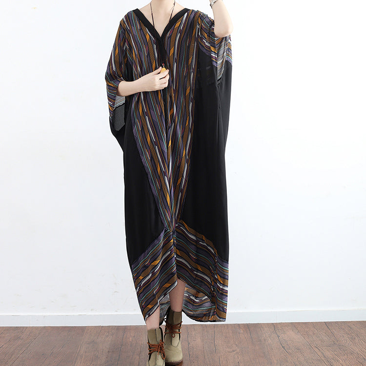 Print Sundress Flowy Chiffon Beach Dresses Oversize Caftans Gown