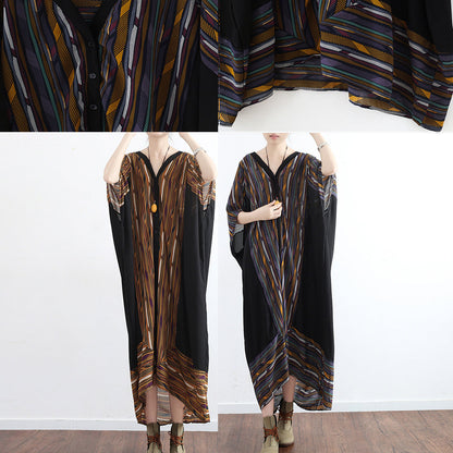 Print Sundress Flowy Chiffon Beach Dresses Oversize Caftans Gown