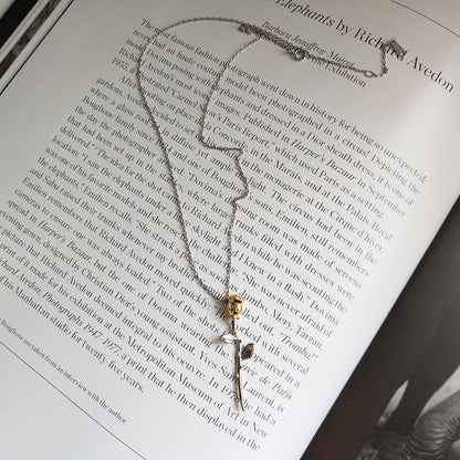 Dainty Rose Flower Silver Necklace