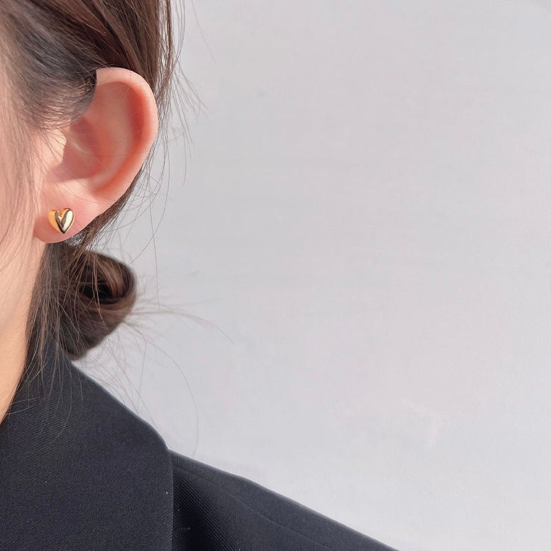 Puffy Heart Stud Earrings