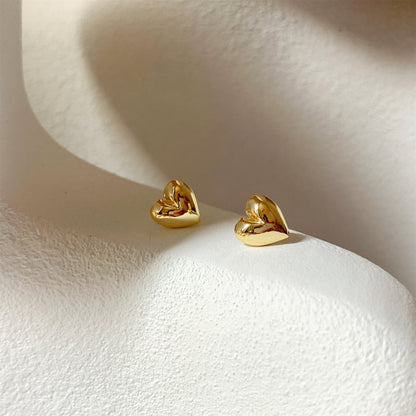 Puffy Heart Stud Earrings