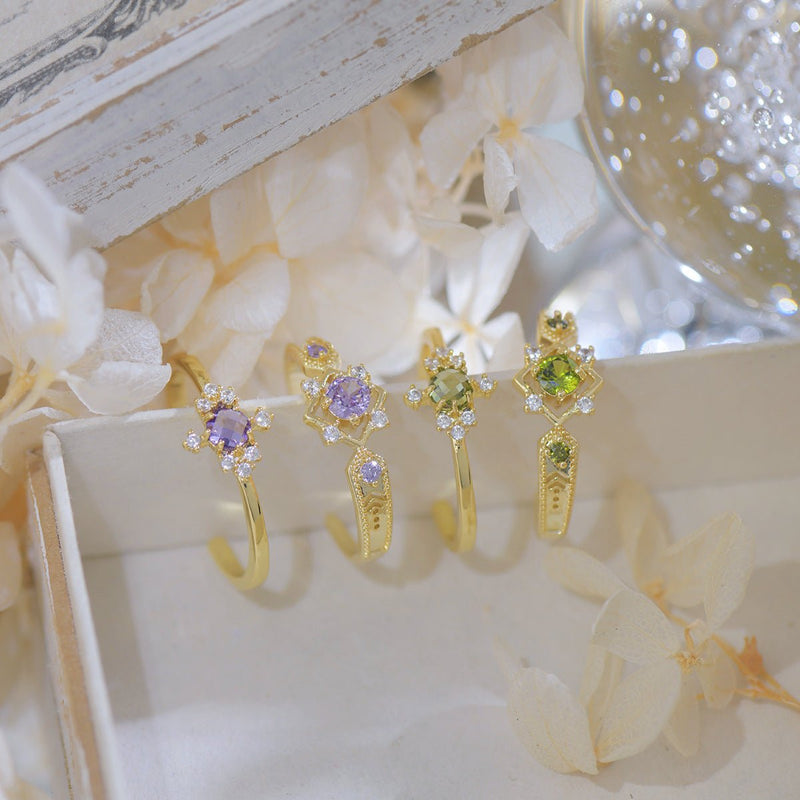 Amethyst Baroque Ring Set