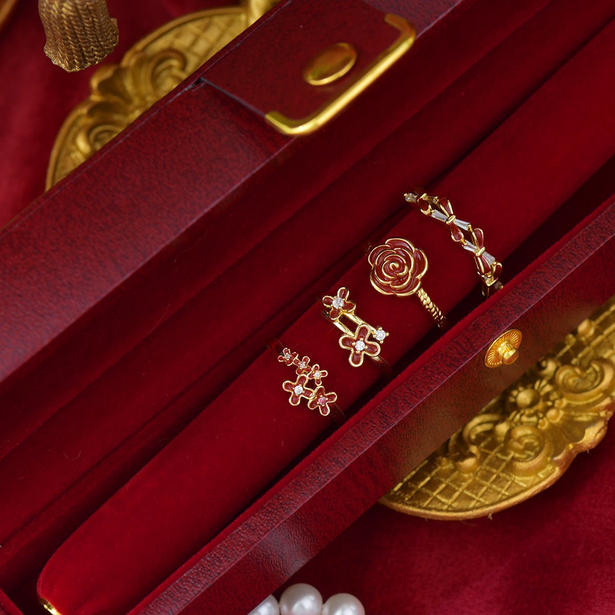 Red Camellia Ring