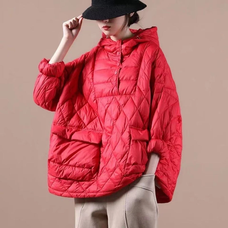Literary Orange Hooded Pullover Short Puffers Jackets( + Limited Stock)