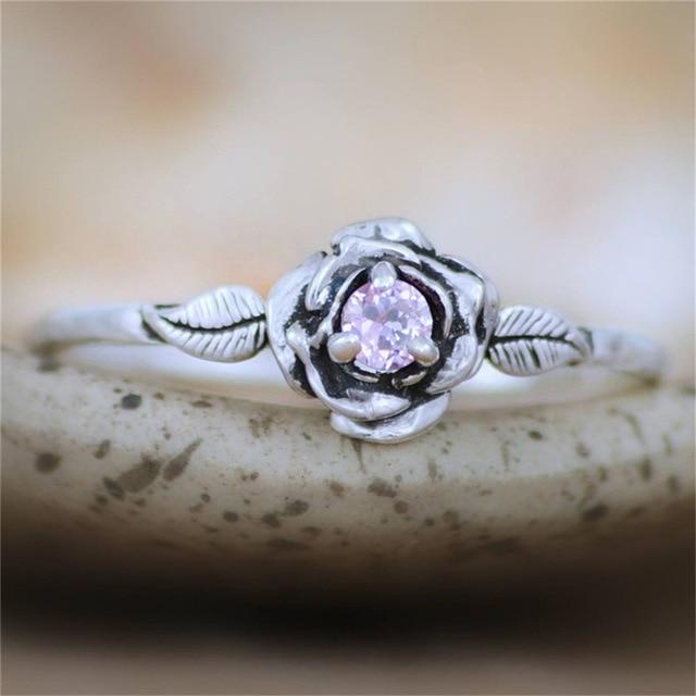 Colourful Crystal Rose Ring