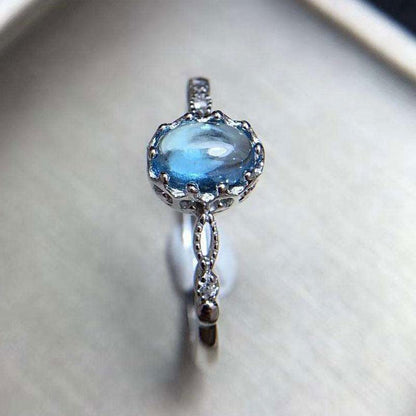 Blue Topaz Silver Ring