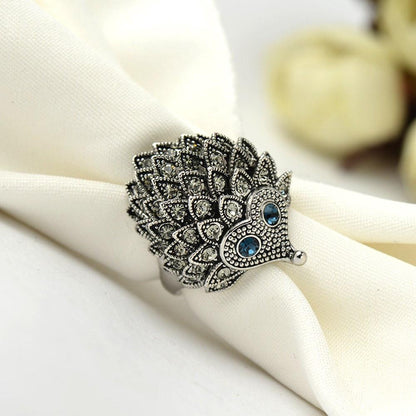 Hedgehog Crystal Ring