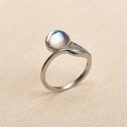Leaf Moonstone Wrap Ring