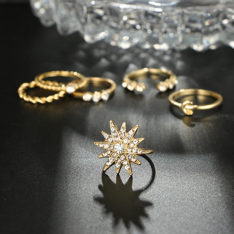 Majestic Golden Sun Ring Set