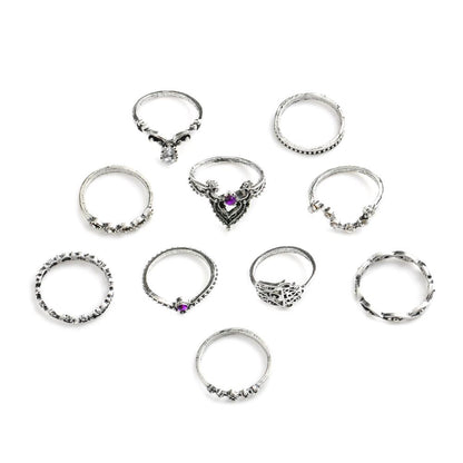 Purple Goddess Ring Set