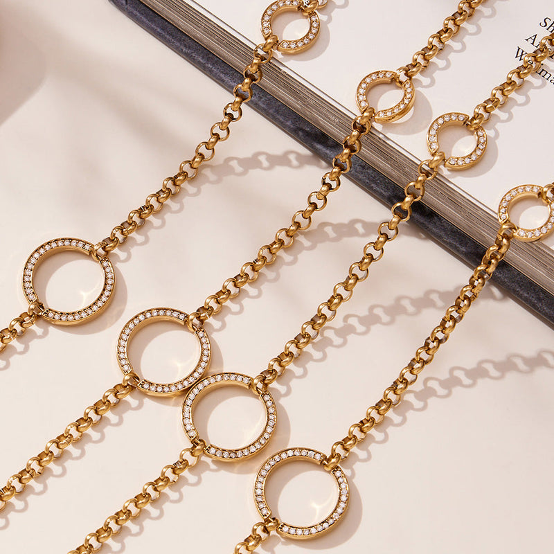 The Soleil Linked Circle Long Necklace