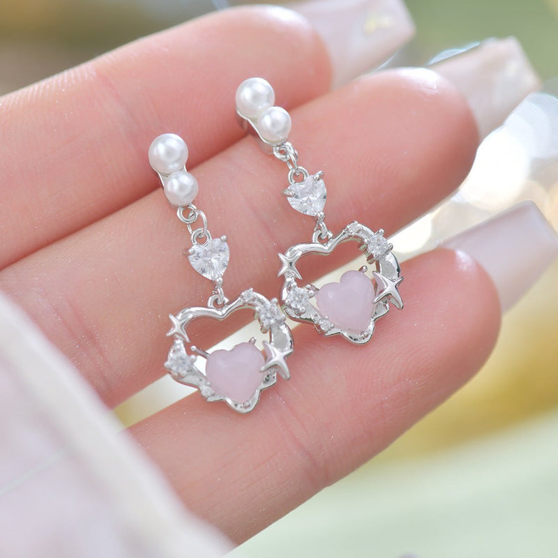 Rosé Heart Earrings