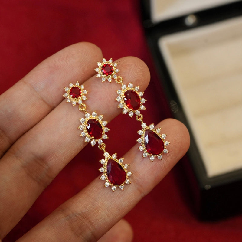 Rosa Ruby Drop Earrings