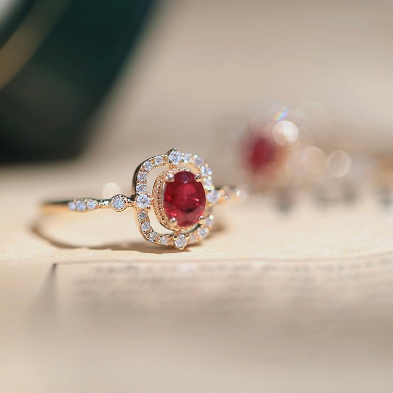 Ruby Halo Ring
