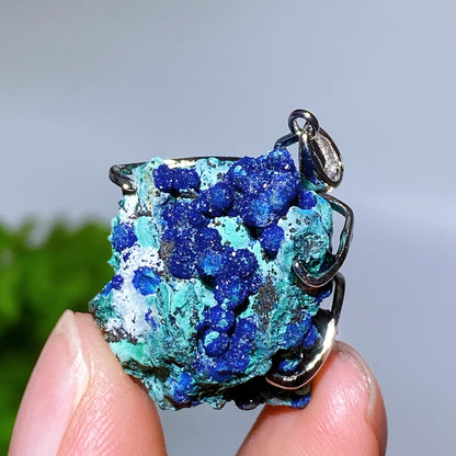 S925 Silver Natural Gemstone Crystal Pendant 15-25mm Healing
