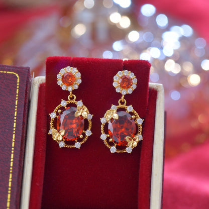 Scarlet Butterfly Drop Earrings