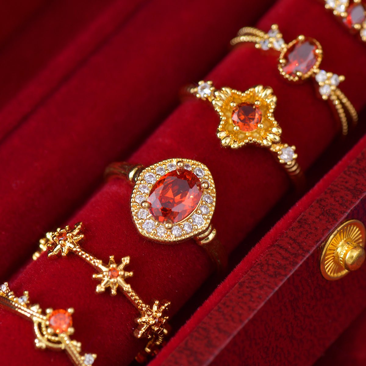 Scarlet Sunflare Ring