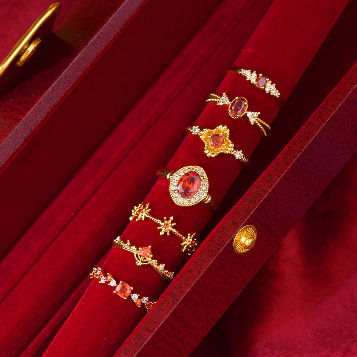 Scarlet Sunflare Ring