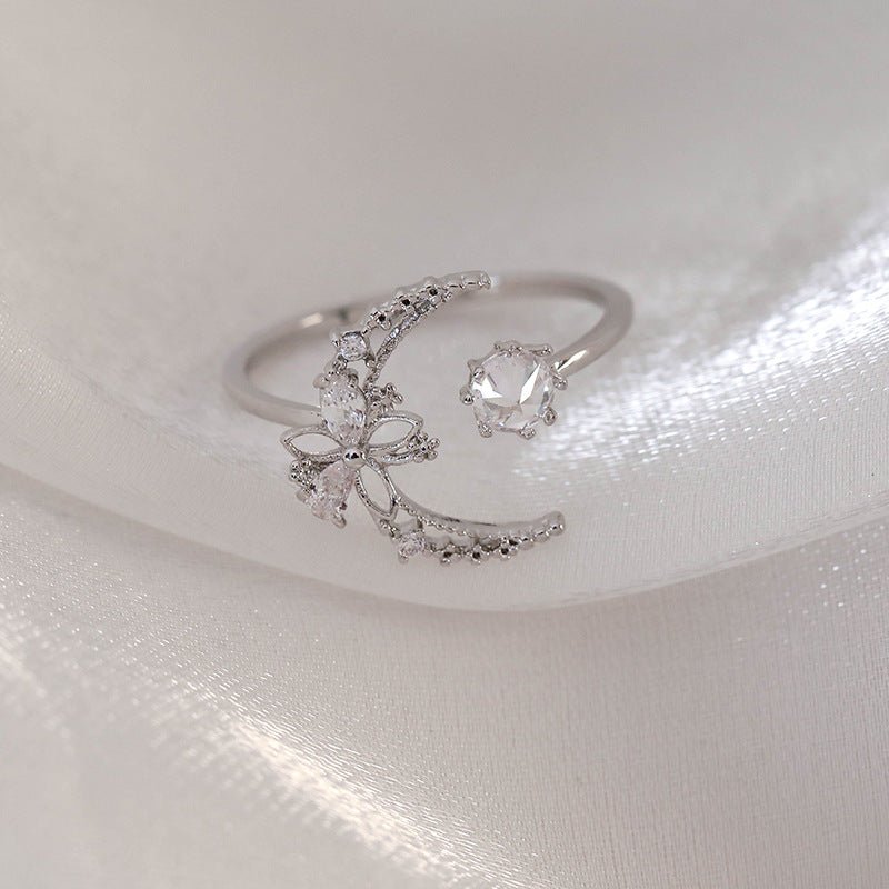 Silver Moonflower Ring
