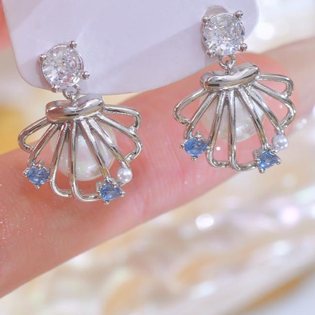 Silver Seashell Earrings