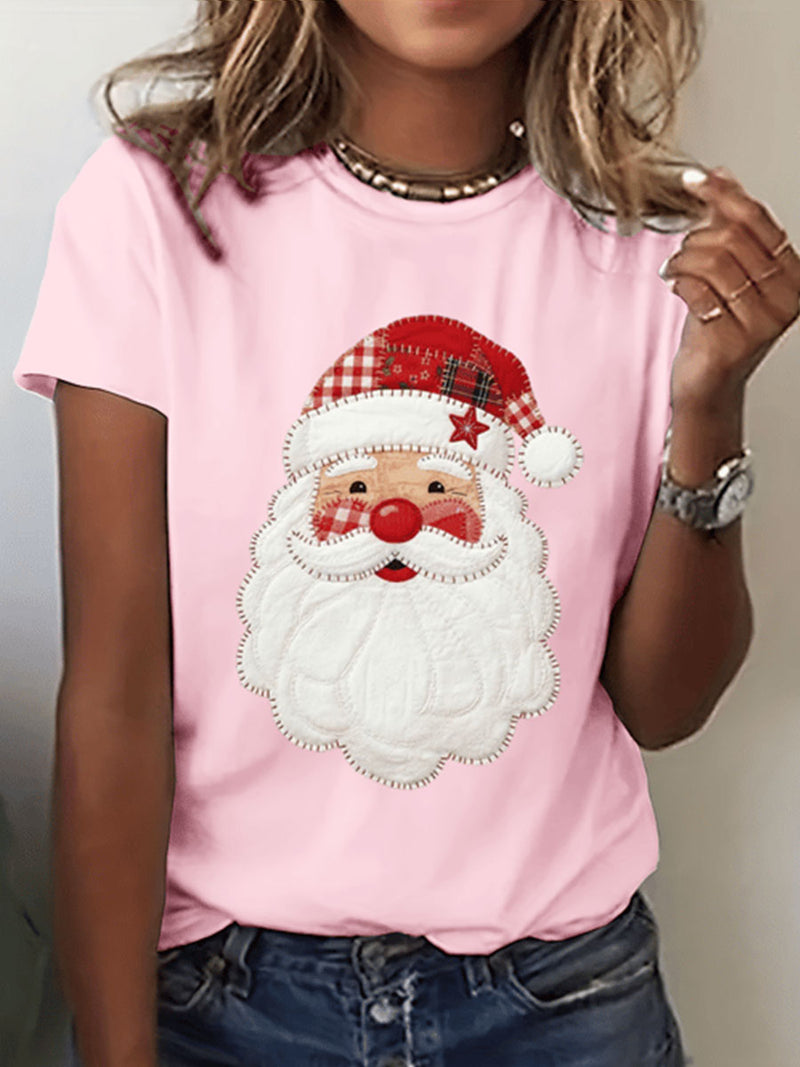 Women's Santa Claus Print Short-Sleeve T-Shirt