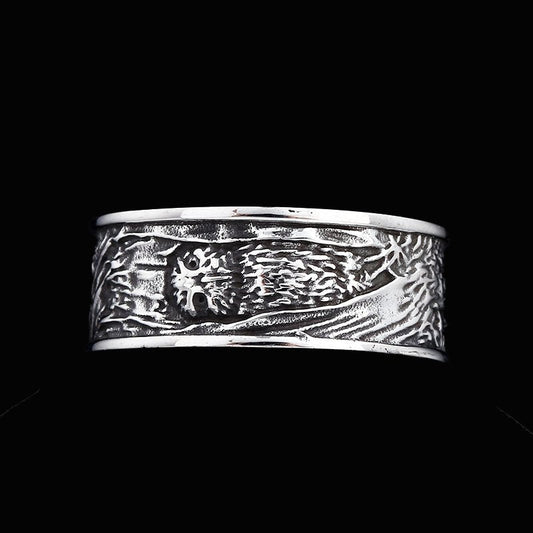 Stainless Steel Owl Ring