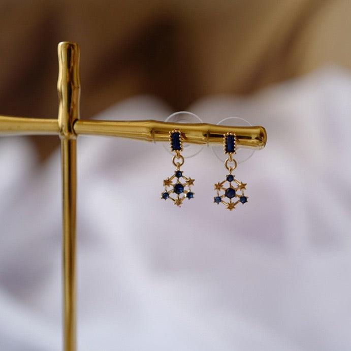 Star Earrings (blue/green)