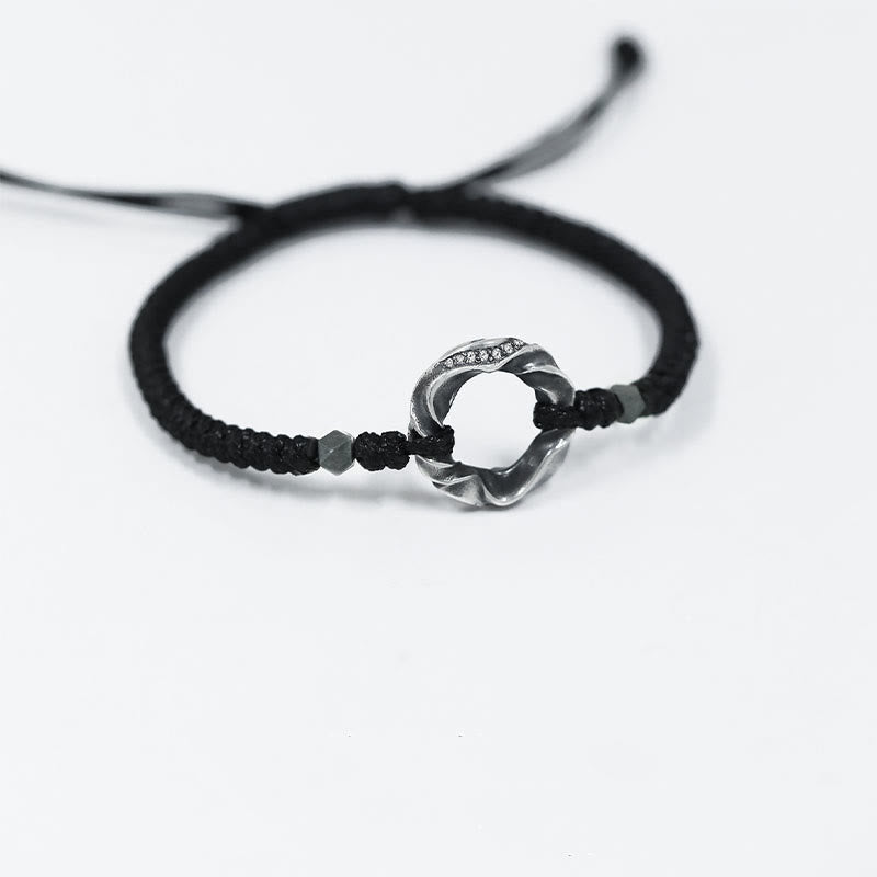 Sterling Silver Peace Buckle Protection Bracelet