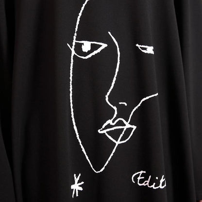 Stylish Black Natural Oversized Linen Cotton Dress Zippered Baggy O Neck Midi Dress