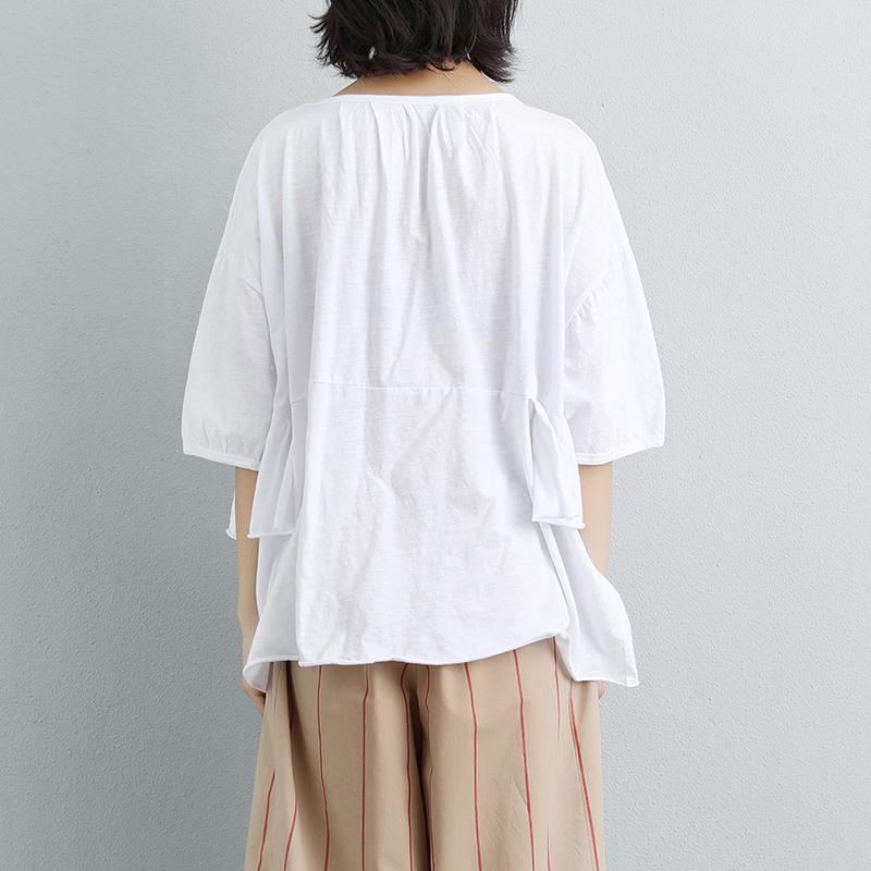 Stylish Summer T Shirt Clothing Loose Single Breasted Polo Collar Beige Shirt