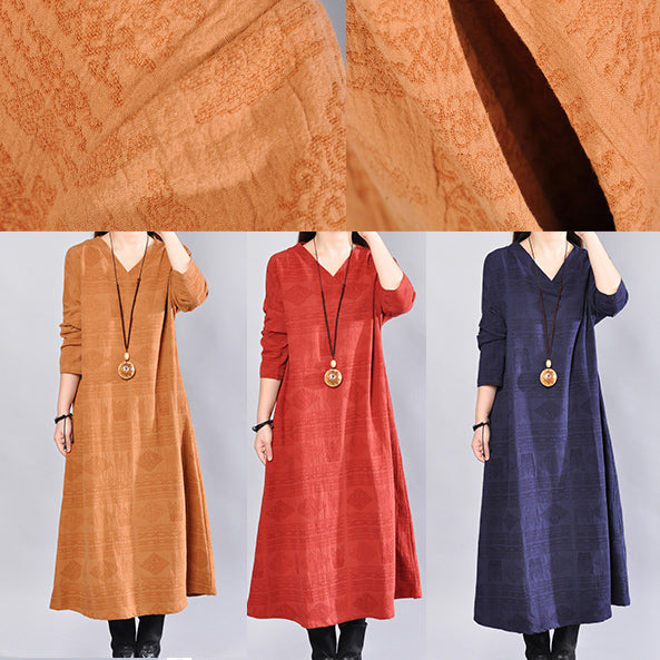 Stylish Yellow Linen Knee Dress Linen Clothing Dress 2018back Side Open V Neck Linen Clothing Dress
