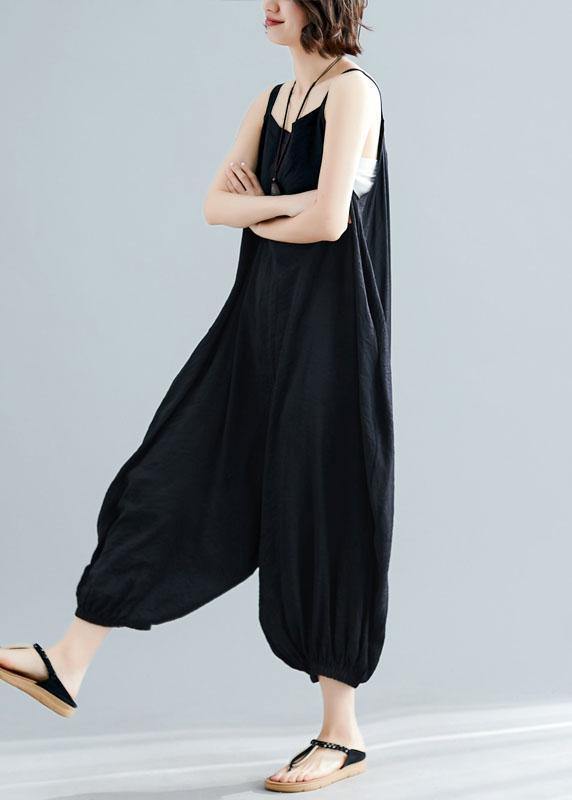 Summer New Cotton Jumpsuit Pants High Waist Carpenter Crop Pants