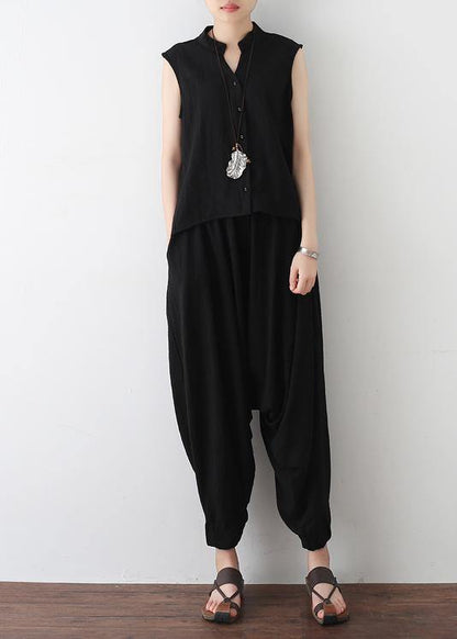 Summer New Sleeveless Pullover Tops With Elastic Waist Pants