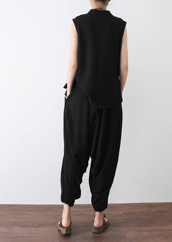 Summer New Sleeveless Pullover Tops With Elastic Waist Pants