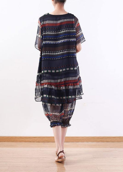 Summer Chiffon Tops and Crop Pants Two Pieces