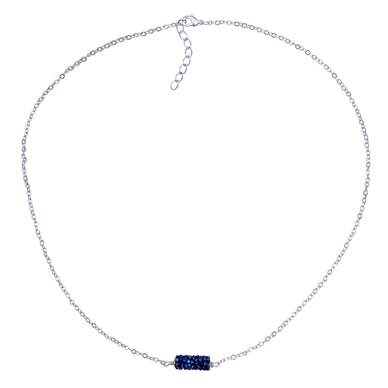 Ocean Blue Swarovski Crystal Druzy Silver Necklace and Earring Set