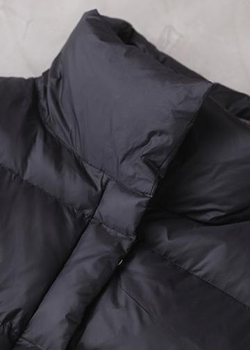 Thick Black Parka Oversized Down Jacket Sleeveless Stand Collar Winter Short Outwear