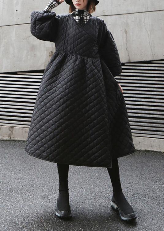 Thick Oversize Warm Winter Coats Black Lantern Sleeve Parkas
