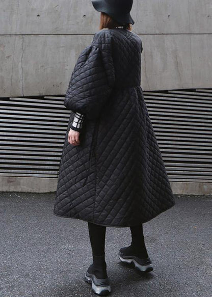 Thick Oversize Warm Winter Coats Black Lantern Sleeve Parkas