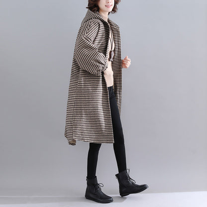 Thick Plaid Parkas Hooded Warm Winter Coat Long Sleeve Winter Coats