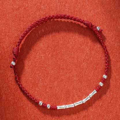 Tibetan Handmade Multicolored Bamboo Protection Red String Bracelet